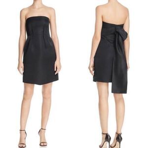 Theory Simmey Strapless Little Black Bow Dress size 6 .